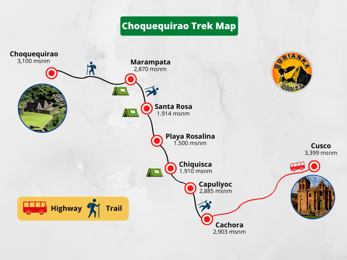 Choquequirao-Trek-Map